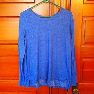 Athleta blue shimmery long sleeved shirt